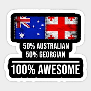 50% Australian 50% Georgian 100% Awesome - Gift for Georgian Heritage From Georgia Sticker